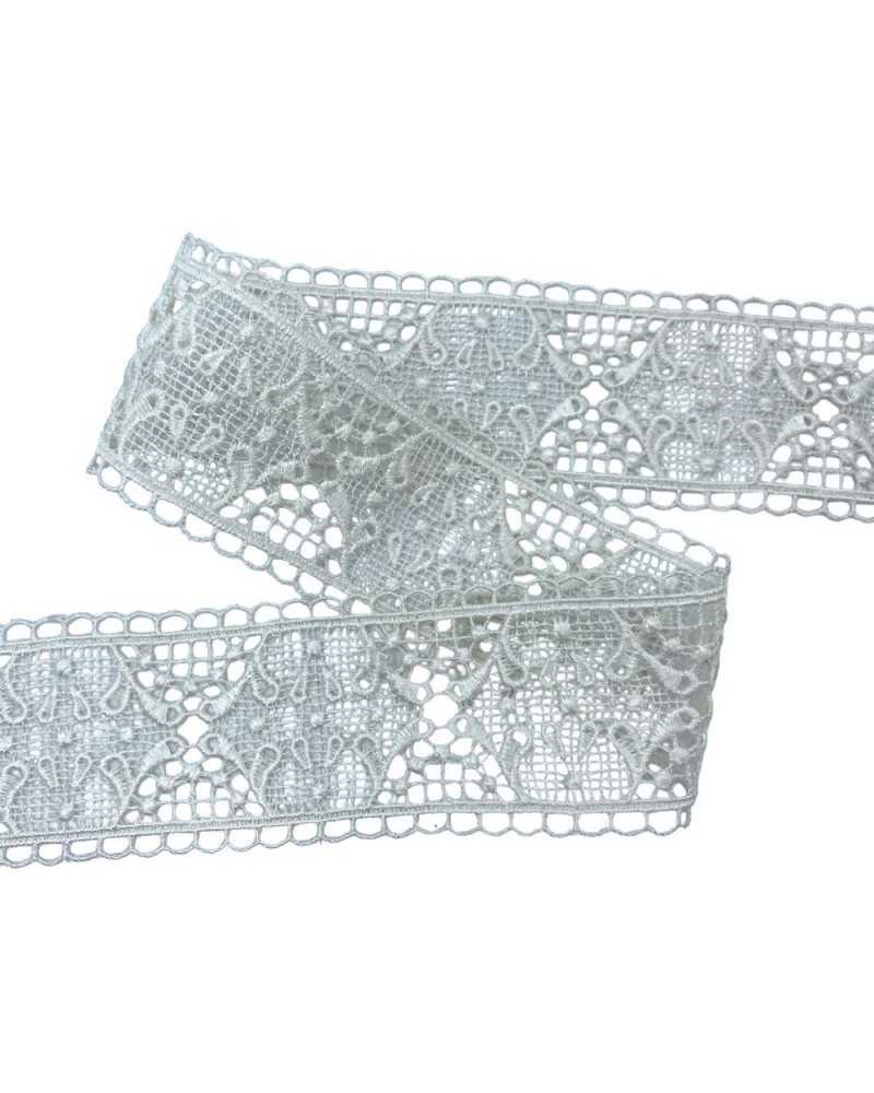 Passamaneria Macramè Ricamo Tramezzo Bianco Latte Alto 5 Cm