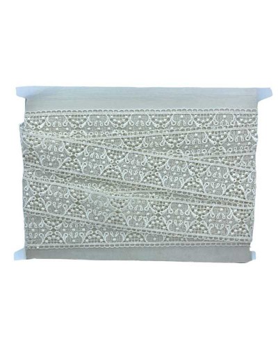Passamaneria Macramè Ricamo Tramezzo Bianco Latte Alto 5 Cm