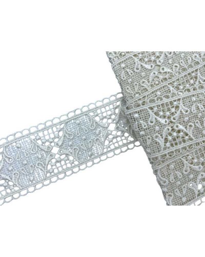 Passamaneria Macramè Ricamo Tramezzo Bianco Latte Alto 5 Cm