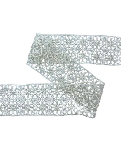 Passamaneria Macramè Ricamo Rombo Tramezzo Panna Alto 5 Cm