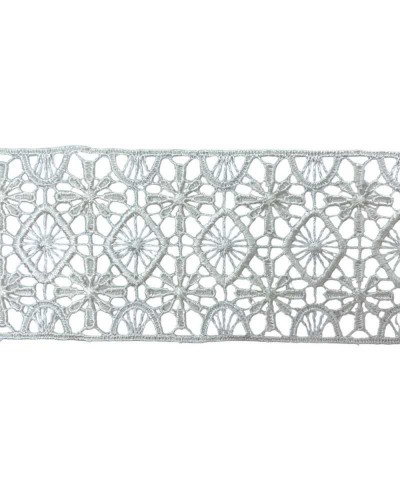 Passamaneria Macramè Ricamo Rombo Tramezzo Panna Alto 5 Cm