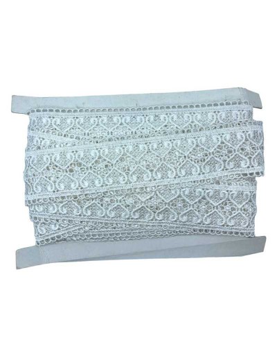 Passamaneria Macramè Ricamo Cuore Tramezzo Bianco Latte Alto 6 Cm
