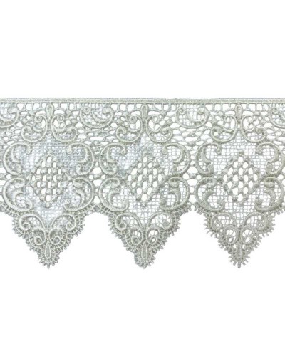 Passamaneria Pizzo Macrame Ricamo Ghirigoro Medaglione Merletto Panna Alto 10 Cm