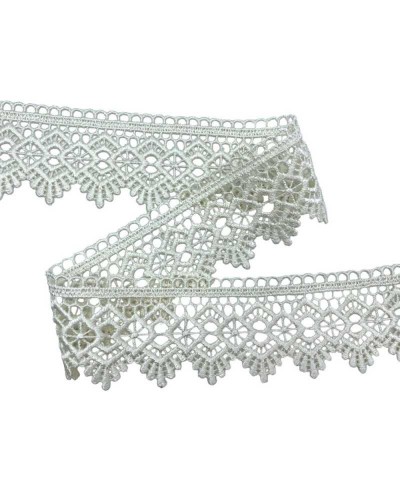 Passamaneria Pizzo Macrame Ricamo Rombo Merletto Panna Alto 5,5 Cm