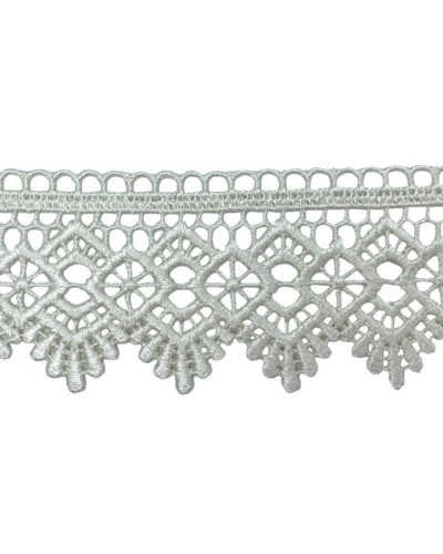 Passamaneria Pizzo Macrame Ricamo Rombo Merletto Panna Alto 5,5 Cm