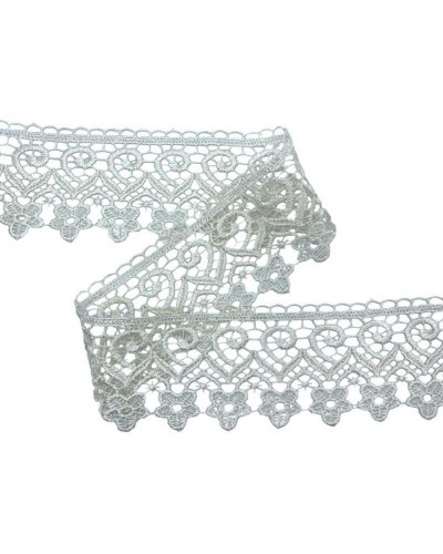Passamaneria Merletto Pizzo Macramè Panna Punta Fiore Alto 7 Cm