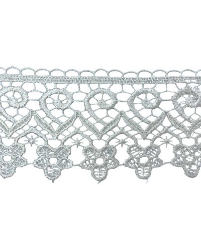 Passamaneria Merletto Pizzo Macramè Panna Punta Fiore Alto 7 Cm