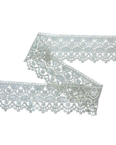 Passamaneria Merletto Pizzo Macramè Panna Punta Alto 6,5 Cm