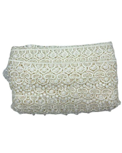 Passamaneria Merletto Pizzo Macramè Panna Punta Alto 6,5 Cm