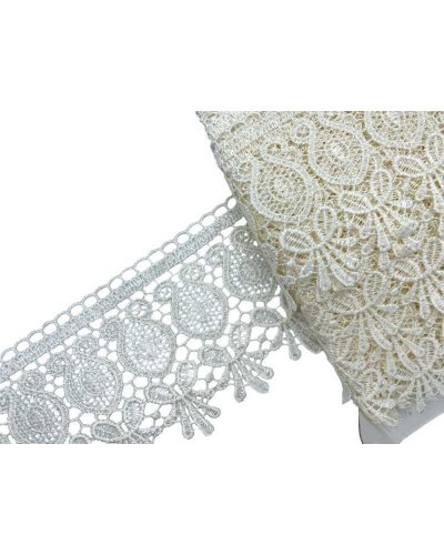 Passamaneria Merletto Pizzo Macramè Panna Punta Alto 8 Cm