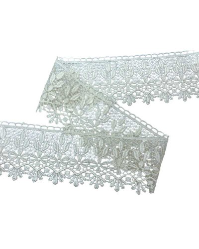 Passamaneria Merletto Pizzo Macramè Panna Punta Alto 7,5 Cm