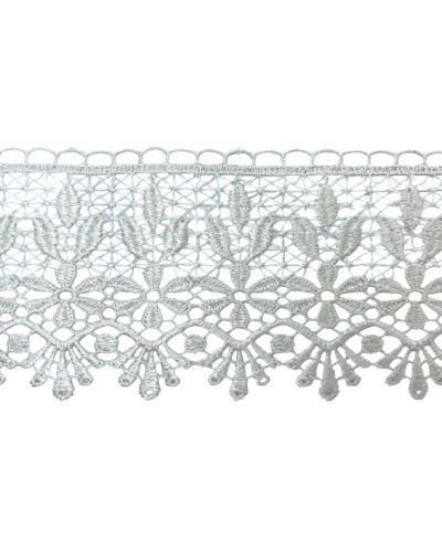 Passamaneria Merletto Pizzo Macramè Panna Punta Alto 7,5 Cm