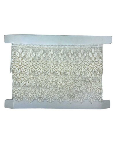 Passamaneria Merletto Pizzo Macramè Panna Punta Alto 7,5 Cm