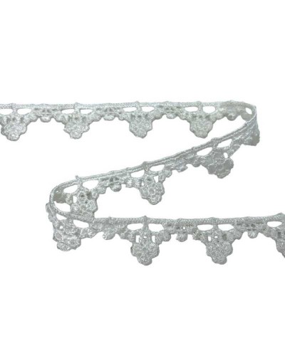 Passamaneria Merletto Pizzo Macramè Panna Puntina Fiorellino Triangolo Alto 1,7 Cm