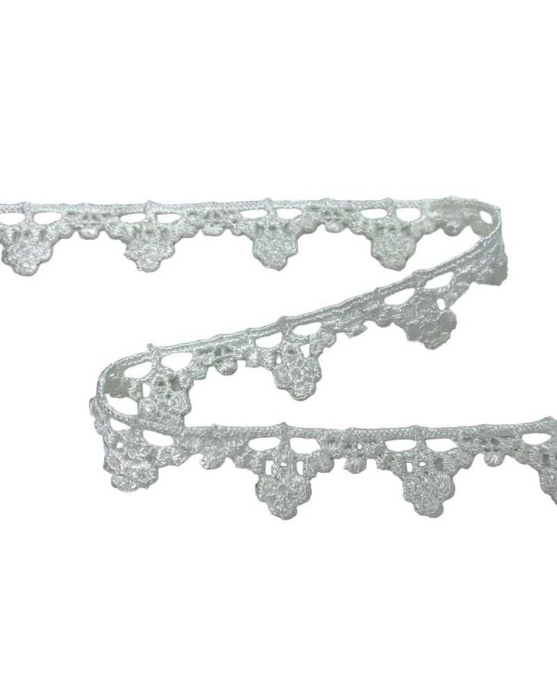 Passamaneria Merletto Pizzo Macramè Panna Puntina Fiorellino Triangolo Alto 1,7 Cm