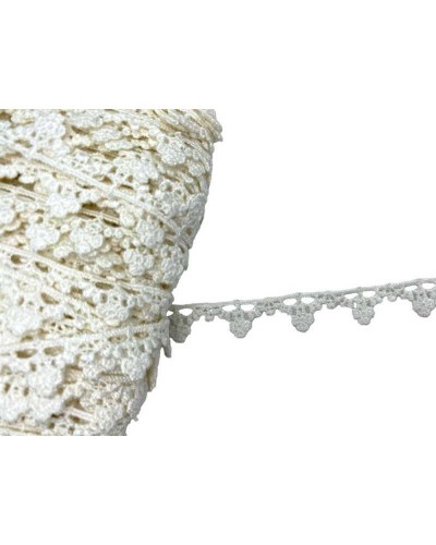 Passamaneria Merletto Pizzo Macramè Panna Puntina Fiorellino Triangolo Alto 1,7 Cm
