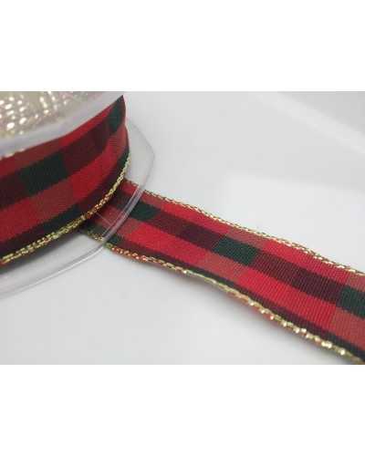 Trimmings Scottish Ribbon Tartan Red Green High 40 Mm