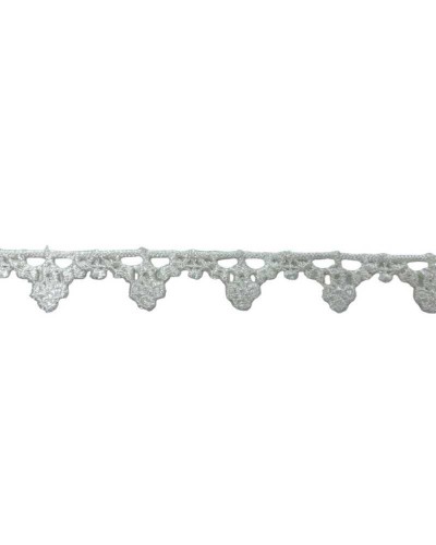 Passamaneria Merletto Pizzo Macramè Panna Puntina Fiorellino Triangolo Alto 1,7 Cm