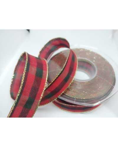 Trimmings Scottish Ribbon Tartan Red Green High 40 Mm