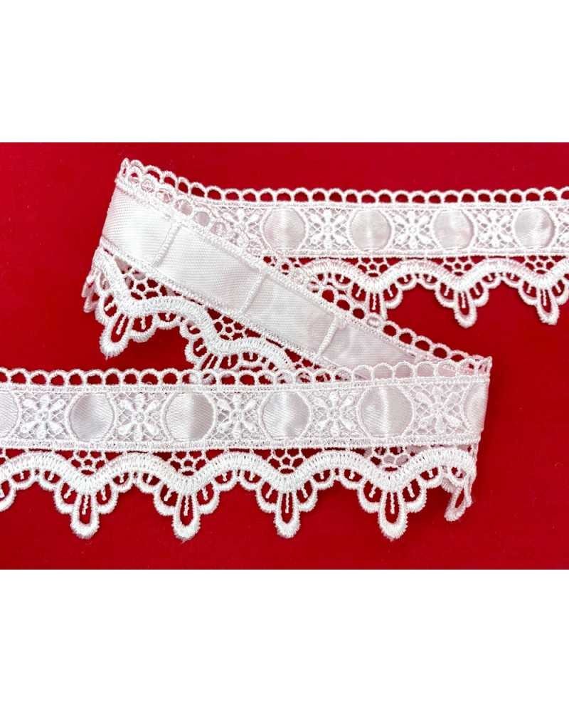 Passamaneria Pizzo Macramè Passanastro Raso Alto 4,5 Cm