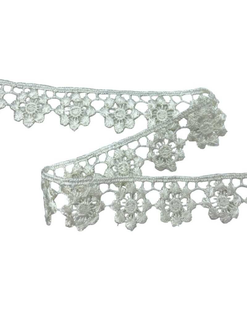 Passamaneria Macramè Panna Ivory Ricamo Fiore Ritagliabile Alto 3 Cm
