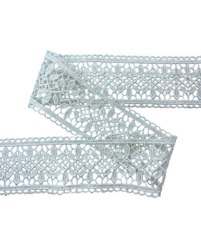 Passamaneria Macramè Ricamo Foglia Tramezzo Panna Alto 6 Cm