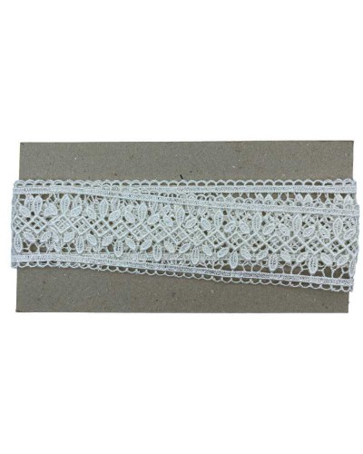 Passamaneria Macramè Ricamo Foglia Tramezzo Panna Alto 6 Cm