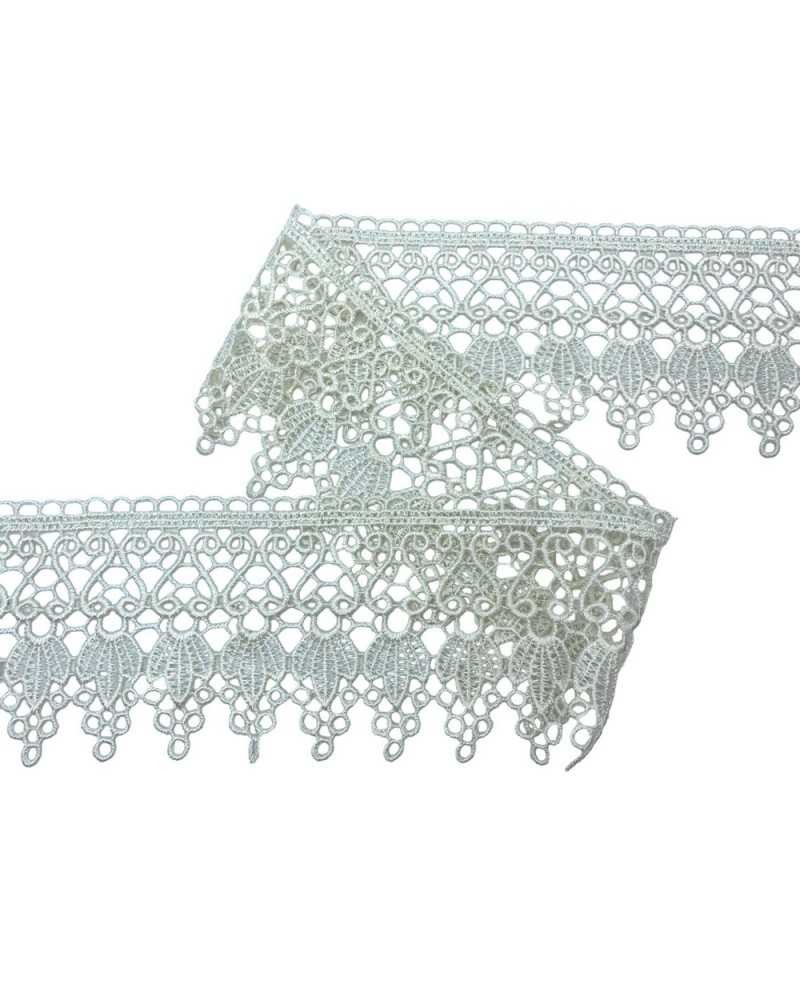 Passamaneria Pizzo Macrame Merletto Ecrù Punta Ricamo Alto 10 Cm