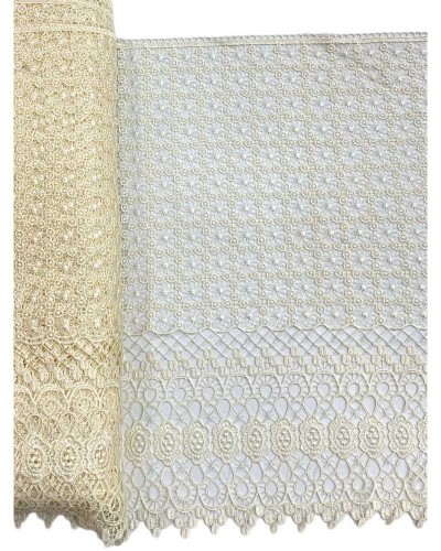 Passamaneria Pizzo Macramè Ricamo Cerchio Disegno Ghirigoro Fiore Smerlato Alto 45 Cm
