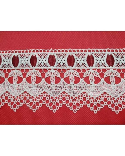 Passamaneria Macramè Pizzo Panna Punta Passanastro Nastro Raso Fiore Alto 8,5 Cm