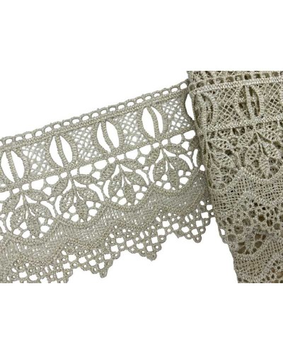 Passamaneria Pizzo Macramè Biscotto Passanastro Fiore Alto 9 Cm