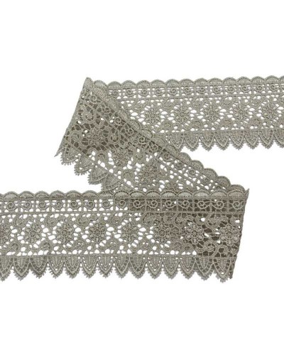 Passamaneria Macrame Pizzo Punta Ricamo Fiore Biscotto Alto 7 Cm