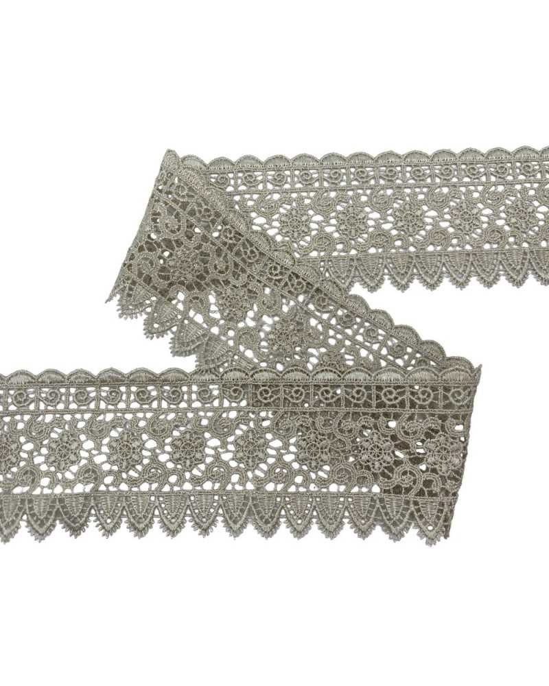 Passamaneria Macrame Pizzo Punta Ricamo Fiore Biscotto Alto 7 Cm