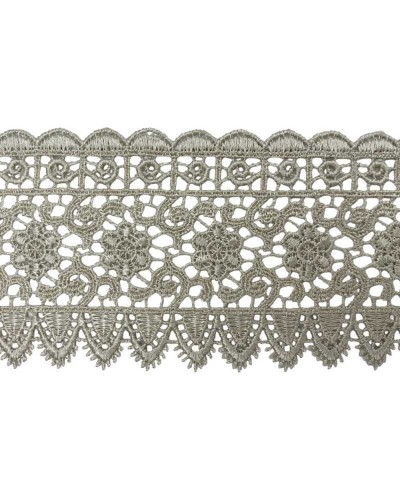 Passamaneria Macrame Pizzo Punta Ricamo Fiore Biscotto Alto 7 Cm