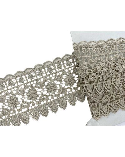 Passamaneria Macrame Pizzo Punta Ricamo Fiore Biscotto Alto 7 Cm