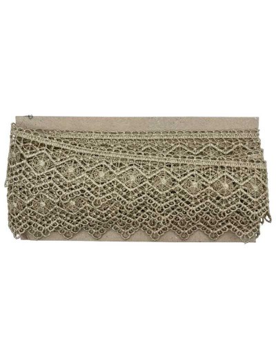 Passamaneria Pizzo Macramè Merletto Biscotto Ricamo Rombo Cerchio Alto 6 Cm