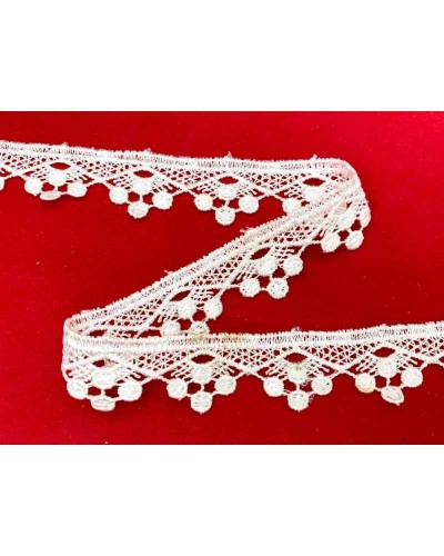 Passamaneria Pizzo Punta Merletto Macramè Ricamo Cerchio Pois Rombo Bianco Smerlo Alto 2 Cm