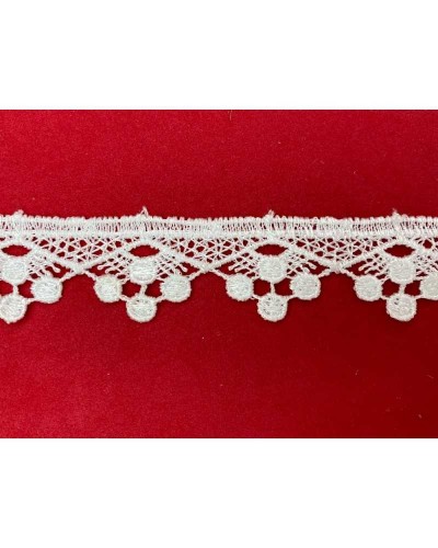 Passamaneria Pizzo Punta Merletto Macramè Ricamo Cerchio Pois Rombo Bianco Smerlo Alto 2 Cm