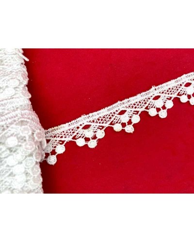 Passamaneria Pizzo Punta Merletto Macramè Ricamo Cerchio Pois Rombo Bianco Smerlo Alto 2 Cm