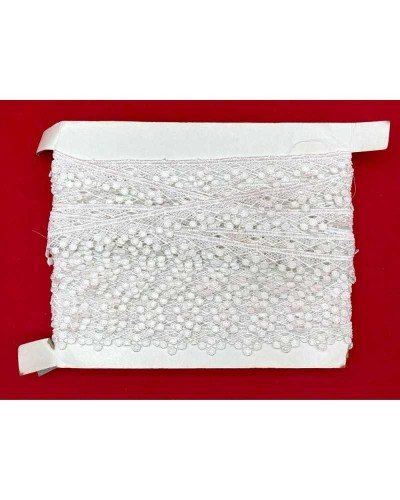 Passamaneria Pizzo Punta Merletto Macramè Ricamo Cerchio Pois Rombo Bianco Smerlo Alto 2 Cm