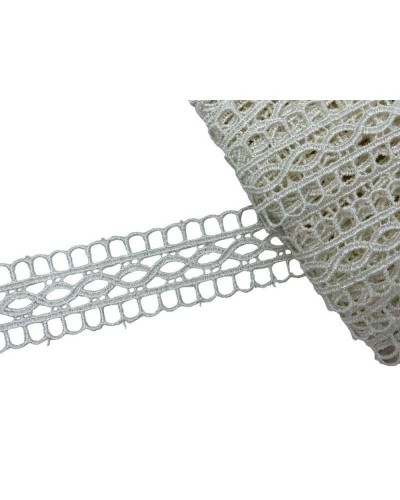 Passamaneria Macramè Tramezzo Bordo Panna Ricamo Infinito Alto 3 Cm