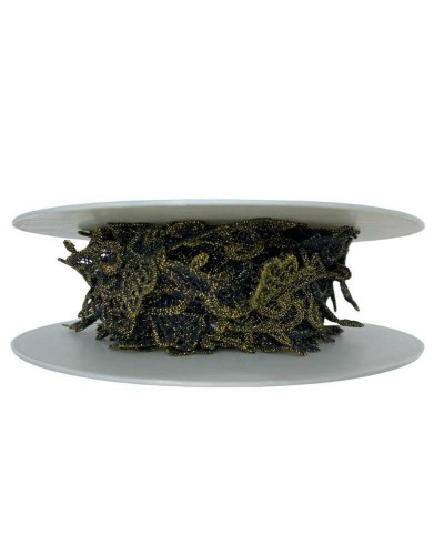 50 Cm Passamaneria Macramè Merletto Ritagliabile Pizzo Nero Smerlato Ricamo Filo Oro Lurex Alto 2,5 Cm