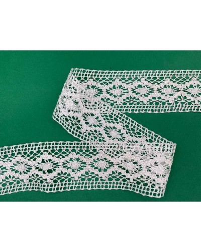 50 Cm Passamaneria Tramezzo Bordo Merletto Pizzo Viscosa Macramè Ricamo Rombo Alto 5 Cm