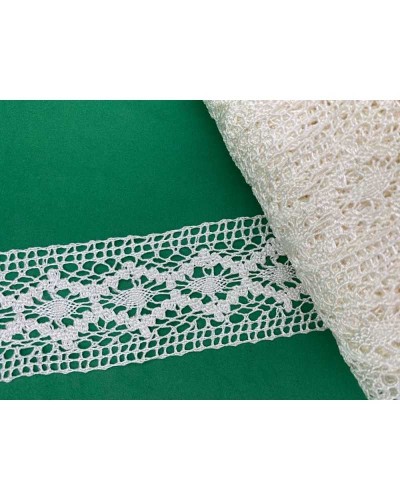 50 Cm Passamaneria Tramezzo Bordo Merletto Pizzo Viscosa Macramè Ricamo Rombo Alto 5 Cm