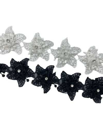 50 cm trimmance flowers star-embroidered rhinestone 5 cm high