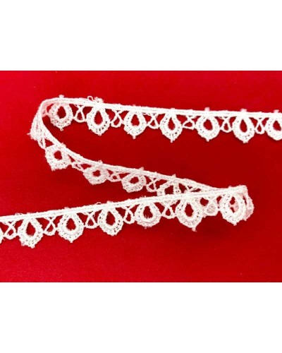 Passamaneria Merletto Pizzo Fusello Bianco Puntina Stondata Alto 1 Cm