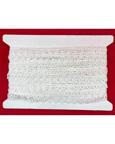Passamaneria Merletto Pizzo Fusello Bianco Puntina Stondata Alto 1 Cm