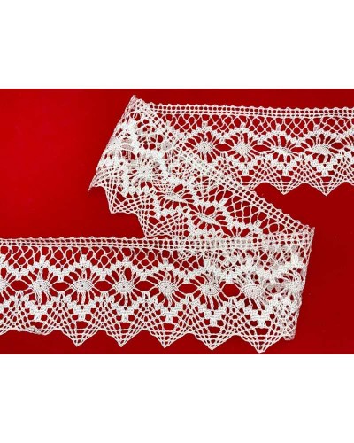 50 Cm Passamaneria Punta Merletto Pizzo Viscosa Macramè Ricamo Alto 7 Cm