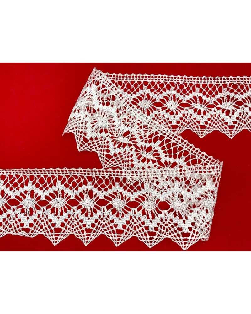 50 Cm Passamaneria Punta Merletto Pizzo Viscosa Macramè Ricamo Alto 7 Cm