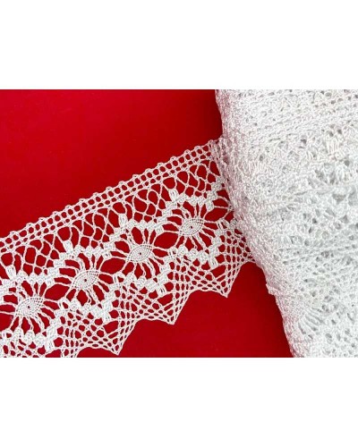 50 Cm Passamaneria Punta Merletto Pizzo Viscosa Macramè Ricamo Alto 7 Cm